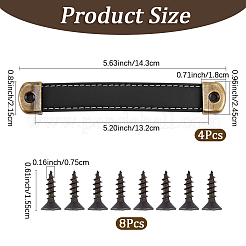 4 sac rectangulaire en cuir PU avec poignées&nbsp;DIY-CL0001-37B