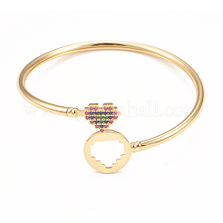 Браслеты из латуни с микропаве из кубического циркония&nbsp;BJEW-E071-22G-01