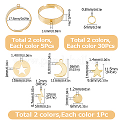 Набор для самостоятельного изготовления кольца-манжеты из нержавеющей стали в виде звезды и молнии&nbsp;DIY-FI0001-02