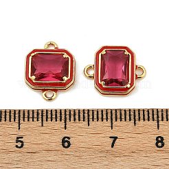 Латунные подвески-соединители из стекла в форме прямоугольника&nbsp;X-KK-Q043-09G-B-1