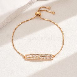 Браслеты-слайдеры с прозрачным кубическим цирконием из латуни с микропаве ZW5320