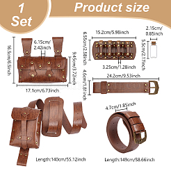Sac ceinture médiéval en cuir PU pour deux bouteilles&nbsp;AJEW-WH0816-501A