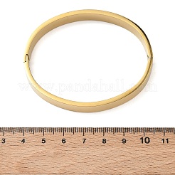 8mm 304ステンレススチール製、黒エナメル、市松模様のヒンジ付きバングル（女性用）  ゴールドカラー  内径：1.97x2.36インチ（5x6cm）&nbsp;BJEW-C151-01G