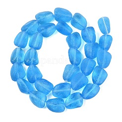 Hebras de cuentas de cristal de murano hechas a mano heladas&nbsp;LAMP-Q041-06B