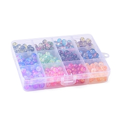 360шт 12 стильные прозрачные акриловые бусины с кракле CACR-YW0001-03