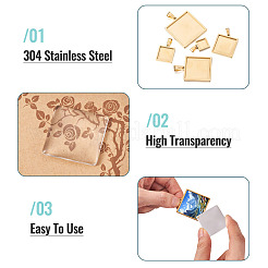 Оправы для подвесок из нержавеющей стали 304 в виде кабошонов&nbsp;STAS-TA0001-47D