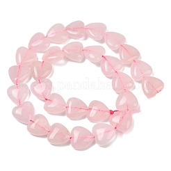 Сердце природного розовый кварц бисер пряди G-G632-03