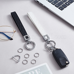 2 комплект 2-х цветных брелоков из сплава с искусственной кожей&nbsp;KEYC-PH0002-14A