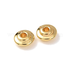 真鍮ビーズ  ラウンド  カドミウムフリー＆鉛フリー  ラックめっき  長持ちメッキ  18KGP本金メッキ  6x2.8mm  穴：1.6mm&nbsp;X-KK-D259-01B-G