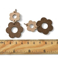 Подвески из дерева тополя с двойным цветком WOOD-G019-02