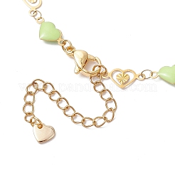 Изготовление браслета-цепочки в форме сердца из нержавеющей стали 304 с цветной эмалью&nbsp;AJEW-JB01304