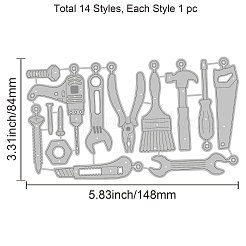 Углеродистая сталь разрезает трафареты DIY-WH0309-1056