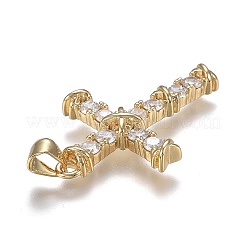 Латунные микропаве прозрачные подвески с фианитом ZIRC-A011-34G