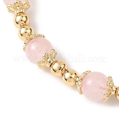 Браслеты из круглых бусин из натурального розового кварца для женщин&nbsp;BJEW-JB12875-01