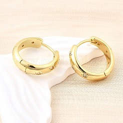 Латунные серьги-кольца из прозрачного кубического циркония EJEW-Z121-01G