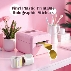 3 rouleau de 3 styles d'autocollants holographiques imprimables en plastique vinyle&nbsp;OFST-TA0001-10D
