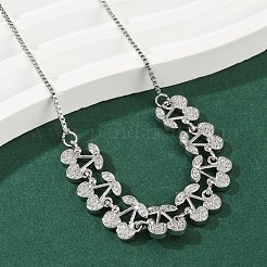 Латунные микропаве прозрачные кубические цирконии фруктовые нагрудники ожерелья NJEW-F342-01B-P