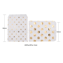 100шт 4 узора экологически чистые пакеты из крафт-бумаги CARB-LS0001-02C