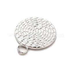 変色しない304ステンレススチールチャーム  フラットラウンドのチャーム  ステンレス鋼色  13x10.5x1mm  穴：2mm&nbsp;STAS-F282-04P