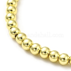 Pulseras deslizantes de cuentas redondas de latón chapado en rack para mujer&nbsp;LS-BJEW-M232-01G-A