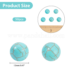 50шт синтетические бирюзовые бусины G-AR0004-59