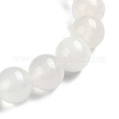 Bracelets extensibles en perles de jade de soie dorée naturelle rondes de 8 mm pour femmes&nbsp;BJEW-JB10924