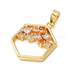 Pendentifs en laiton avec zircon cubique micro pavé&nbsp;CU-CBA2C2D-15G