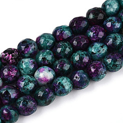 Окрашенные природные белый нефрит бисер пряди G-T139-6mm-60-20