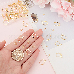 40 шт. латунные серьги с защелкой KK-BC0013-03G