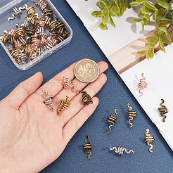 40 шт. 4-цветные бусины из цинкового сплава для волос&nbsp;PALLOY-PH0001-89