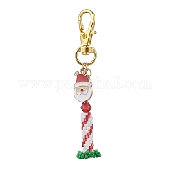 3 шт. 3-цветная рождественская 3D-свеча из стеклянных бусин и эмалированный сплав HJEW-MZ00396