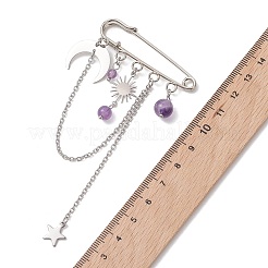 Broschen mit Anhänger aus Amethyst&nbsp;JEWB-TA00025