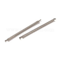 変色しない304ステンレススチールリンク  バーコネクタチャーム  ステンレス鋼色  35x2.5x1.5mm  穴：1.4mm&nbsp;STAS-Q323-05E-P