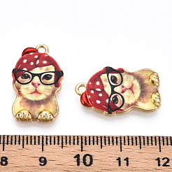 Подвески из сплава светлого золота с принтом ENAM-N056-208G