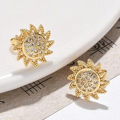 Серьги-гвоздики из циркония EJEW-D305-08G