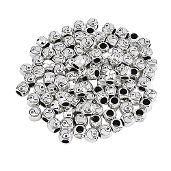 DICOSMETIC 100Pcs Yin Yang Loose Spacer Beads Tai Chi Taoism Beads Alloy Yin Yang Beads Tibetan Style Inspirational Beads Large Hole Beads 5mm Antique Silver Beads for DIY Jewelry Making