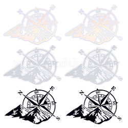 SUPERFINDINGS 6 Sheets 3 Colors Mountain Compass Car Decal Car Hood Compass Graphics Stickers Waterproof Reflective Decal Sticker for Cars Window Bumper Laptops