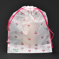 プラスチック製のつや消し巾着袋  長方形  桜柄  20x16x0.02~0.2cm
