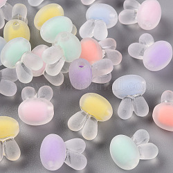 Perles en acrylique transparente, mat, Perle en bourrelet, tête de lapin, couleur mixte, 15.5x12x9.5mm, Trou: 2mm