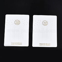 厚紙ヘアクリップ表示カード  ワード手作りの長方形  ホワイト  10.5x7.5x0.04cm