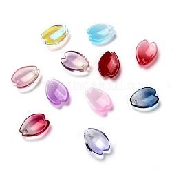 Transparent Glass Pendants,  Sakura Petaline, Mixed Color, 16x12x3.5mm, Hole: 0.9mm