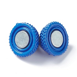 Cierres magnéticos de color latón con bucles, redondo, azul real, 19x12.5mm, agujero: 1 mm