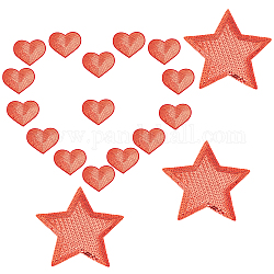 PandaHall Red Sequin Patches Heart Star, 18pcs Bling Decorative Applique 3.3x2.7/5.8x5.8 Sew On/Iron On Embellishment for Jeans Dress Hats T-Shirts Valentine's Day Couple Outfit Christmas New Year