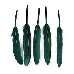 Goose Feather Costume Accessories, Dyed, Teal, 105~157x16~22mm, about 500pcs/bag