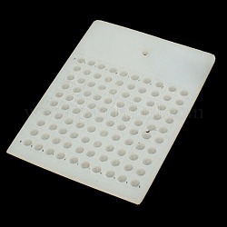 Contre les cartes de perles en plastique, pour compter 5mm 100 perles, blanc, 67x99x4mm, Taille perle: 5mm