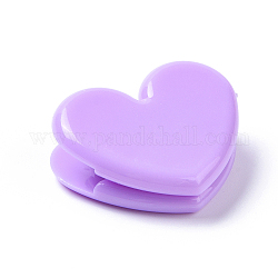 Clips en plastique en forme de cœur, pour les fournitures scolaires de bureau, lilas, 25~26x31~31.5x12~13mm