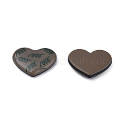 Cabochons acryliques imprimés, cœur, café, 22x26x5mm