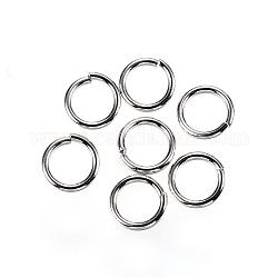 Anillos de salto de 304 acero inoxidable, anillos del salto abiertos, color acero inoxidable, 6x0.9mm, diámetro interior: 4.2 mm