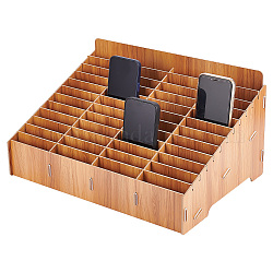 Boîte de rangement en bois pour téléphone portable à 48 grille, support de téléphone portable, boîte de rangement organisateur de bureau pour bureau de classe, verge d'or noir, produit fini: 425x423x293mm