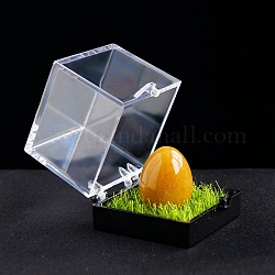 Натуральный топаз, нефрит, целебное яйцо, коробка для образцов минералов, Необработанный камень Рейки для балансировки энергии, медитационной терапии, 20x17 мм